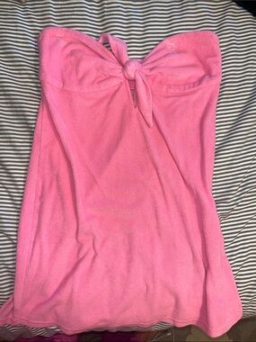 Urban Outfitters Hot Pink Strapless Tie-Front Tube Top/Cover-Up
